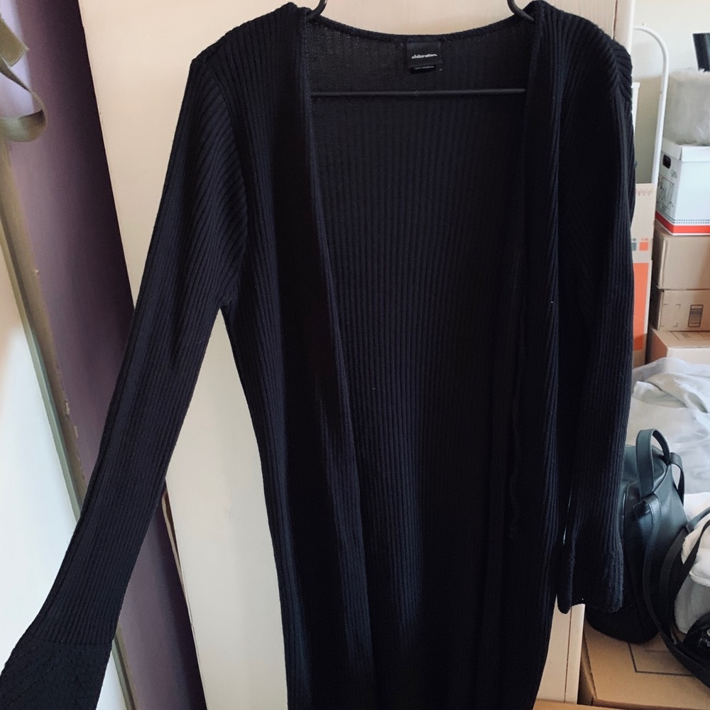 Long black cardigan